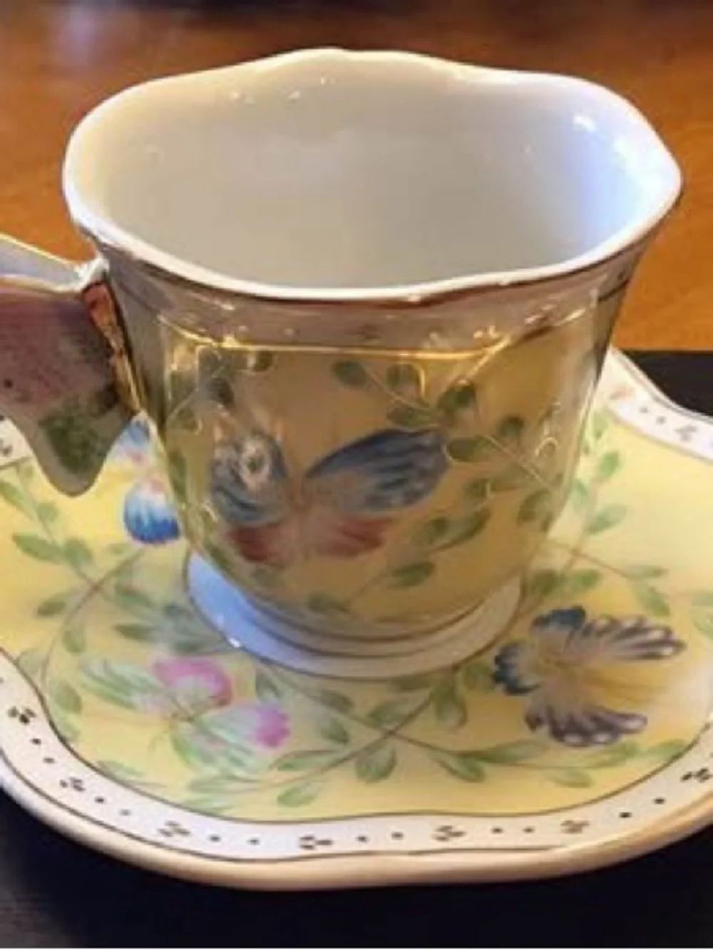Vintage Tea Set Butterfly Cups and Saucers ~ Complete Set ~ Victorian Garden